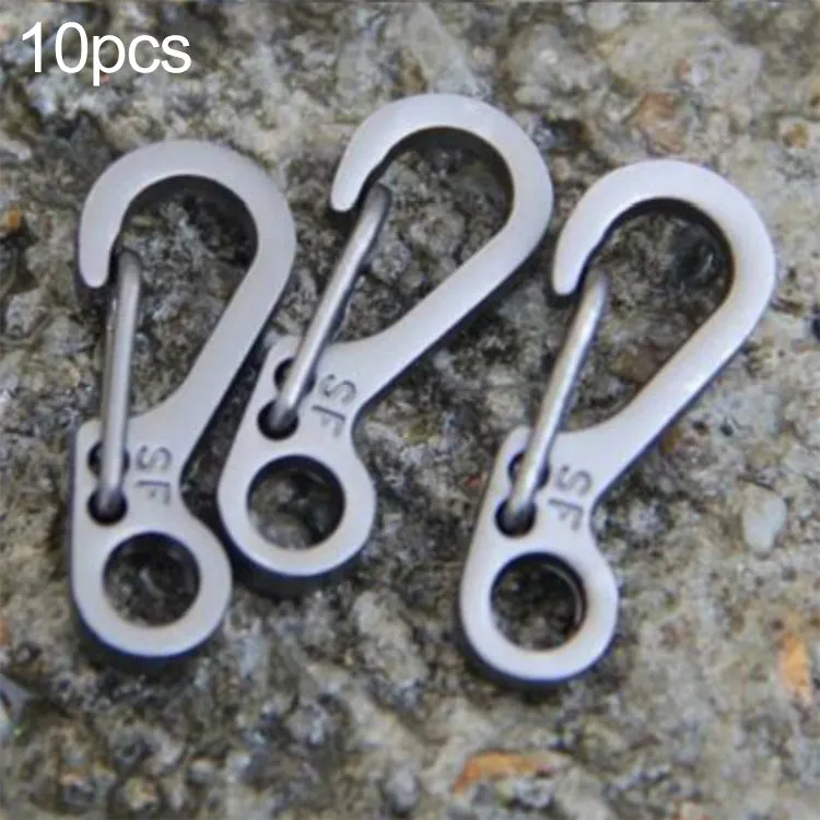 10 PCS SF Version Simple Mini Spring Hanging Buckle Keychain Buckle, Suitable for within 5mm Umbrella Rope(Gun Color)