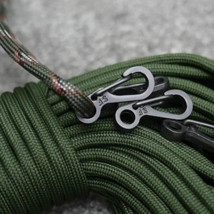 10 PCS SF Version Simple Mini Spring Hanging Buckle Keychain Buckle, Suitable for within 5mm Umbrella Rope(Silver)