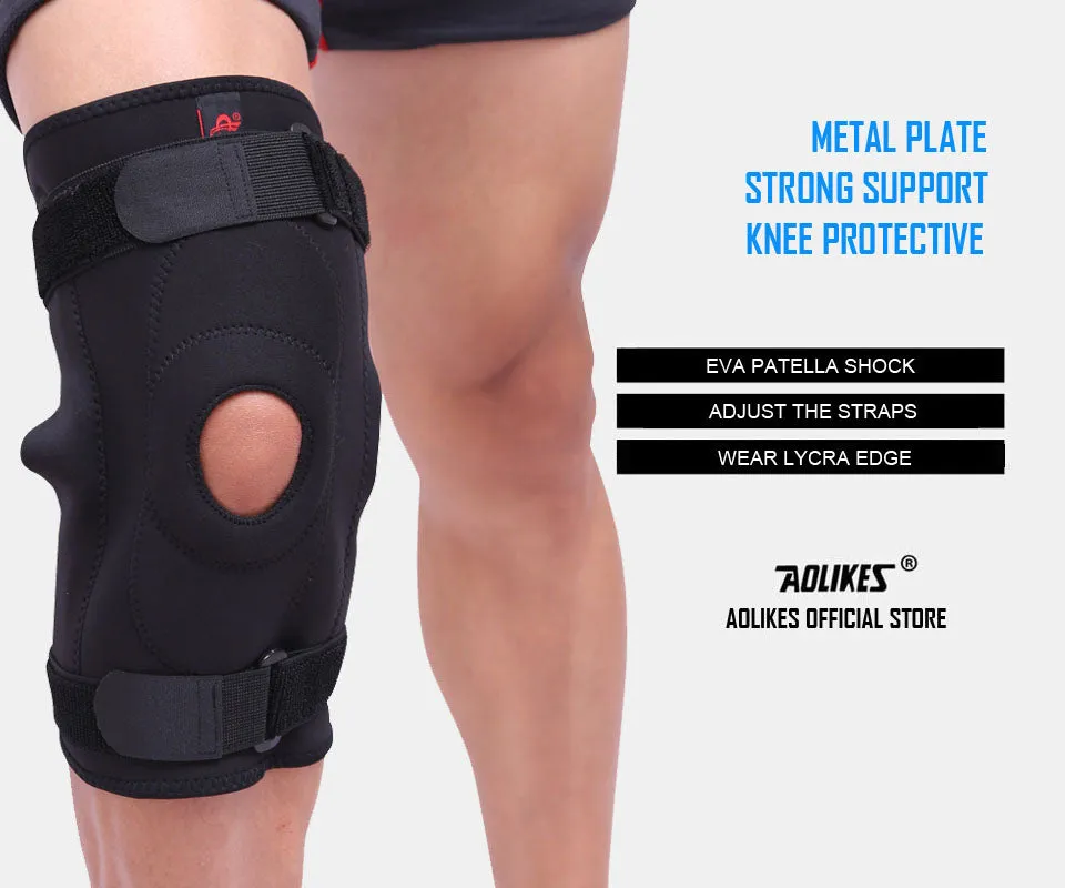 1PC Professional Sports Safety Knee Support Brace Patella Pads Hole Sports with Metal Plate