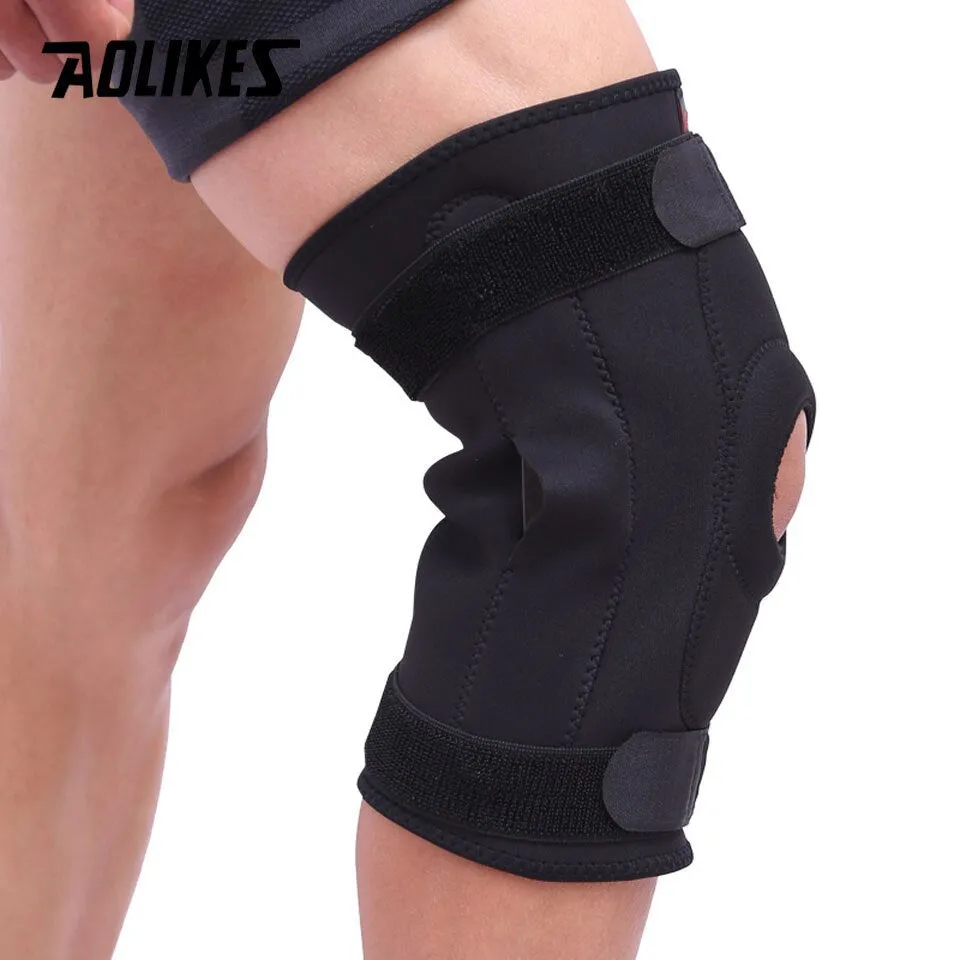 1PC Professional Sports Safety Knee Support Brace Patella Pads Hole Sports with Metal Plate