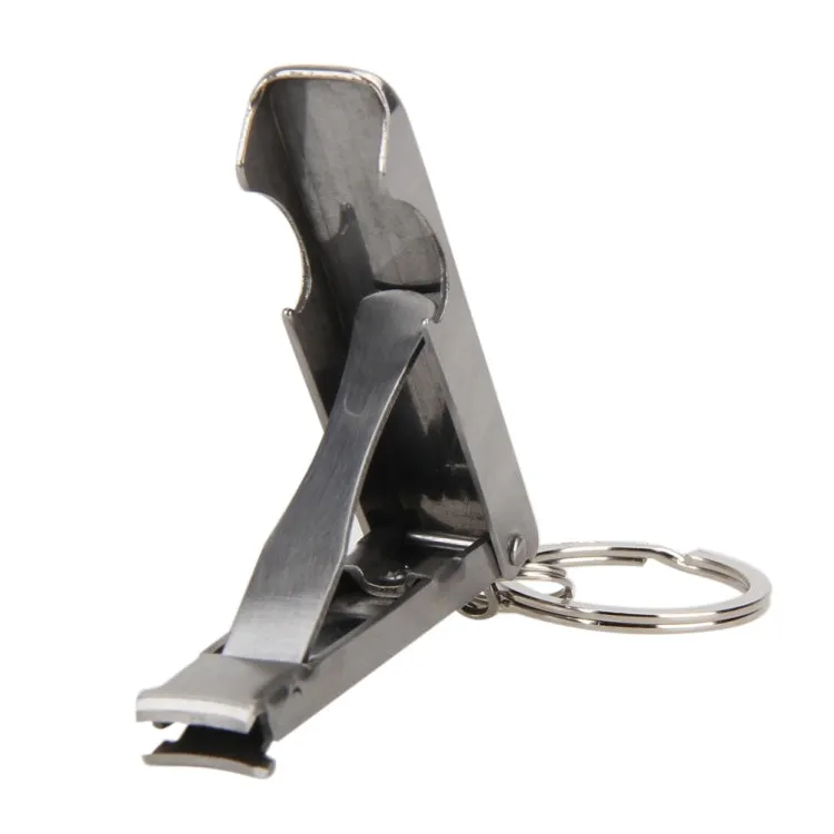 2 in 1 EDC Pocket Tool Outdoor Bottle Opener Toe Nail Clippers Cutter Key Chain Nail File Key Ring