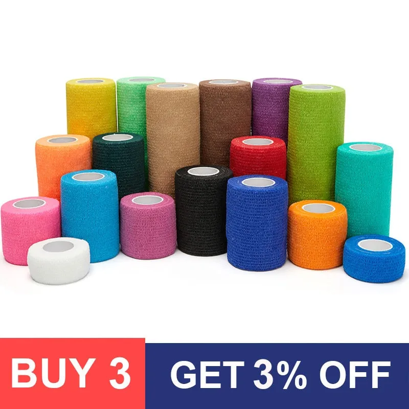 4.5m Colorful Sport Self Adhesive Elastic Bandage Wrap Tape