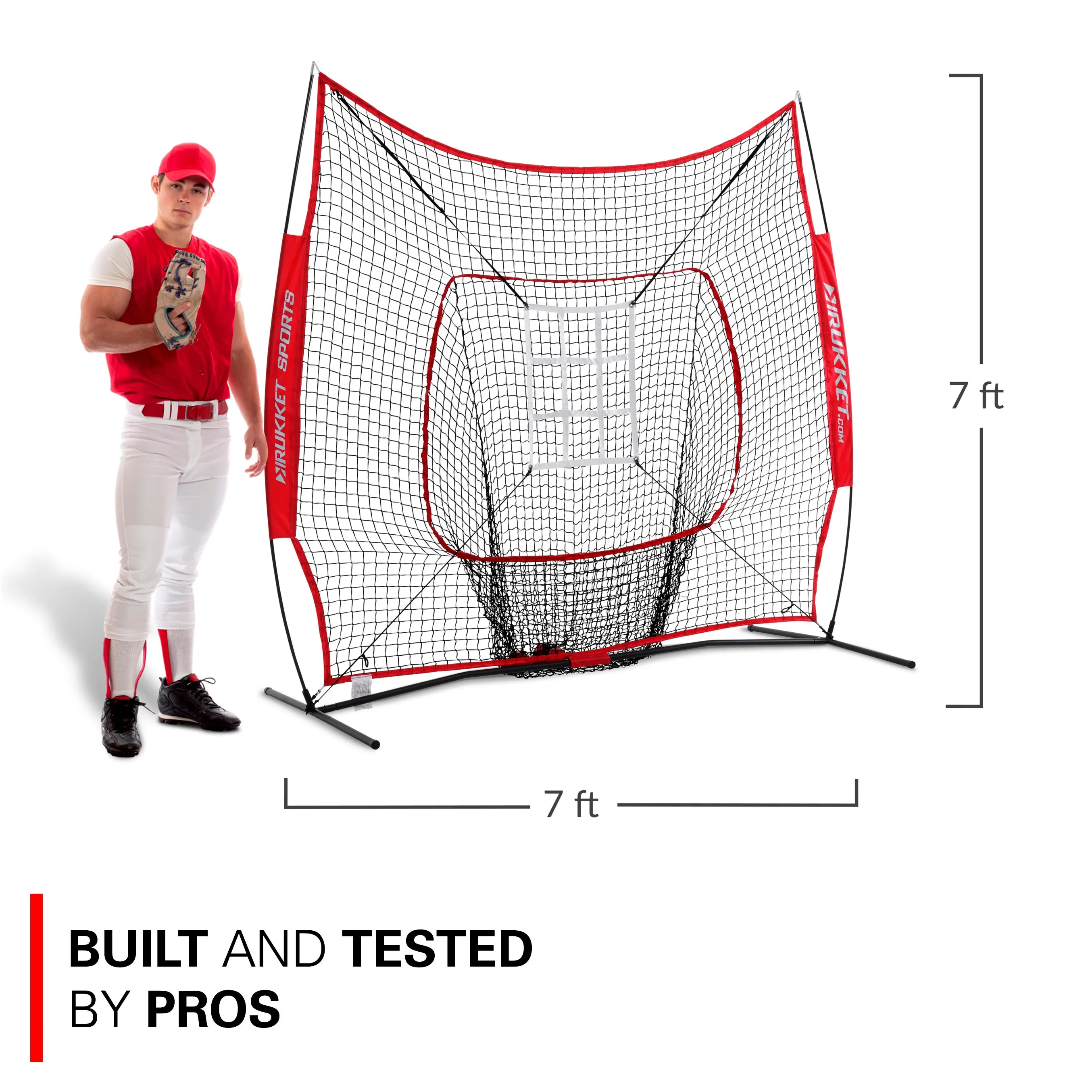 7x7 Sock It! Net PRO With 3 Training Balls & Adjustable Pitching Target