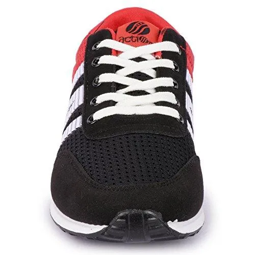 Action Shoes Men's Black-Red Running Shoes - 9 UK/India (43 EU)(KMP-1651-BLACK-RED)