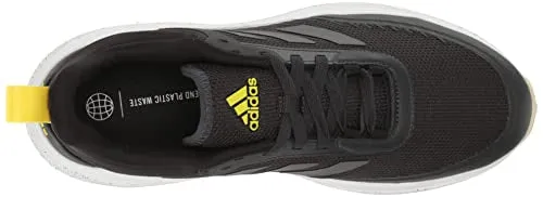 adidas Men's Trainer V Running Shoe, Carbon/Iron Metallic/Impact Yellow, 10