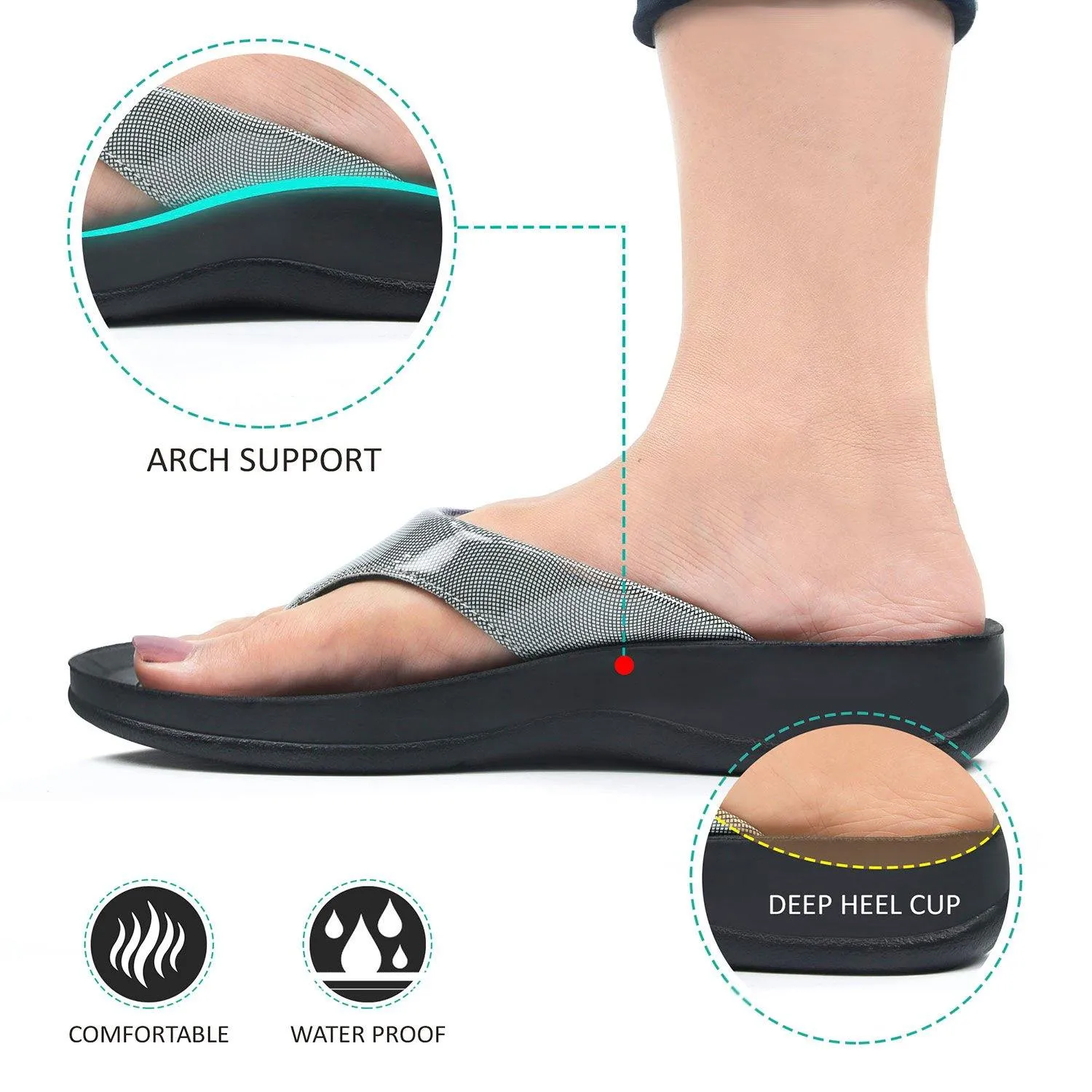 Aerosoft - Tempeve S5905 Trendy Boat Sandals - Outdoor Thong Arch Support Summer Sandals For Women