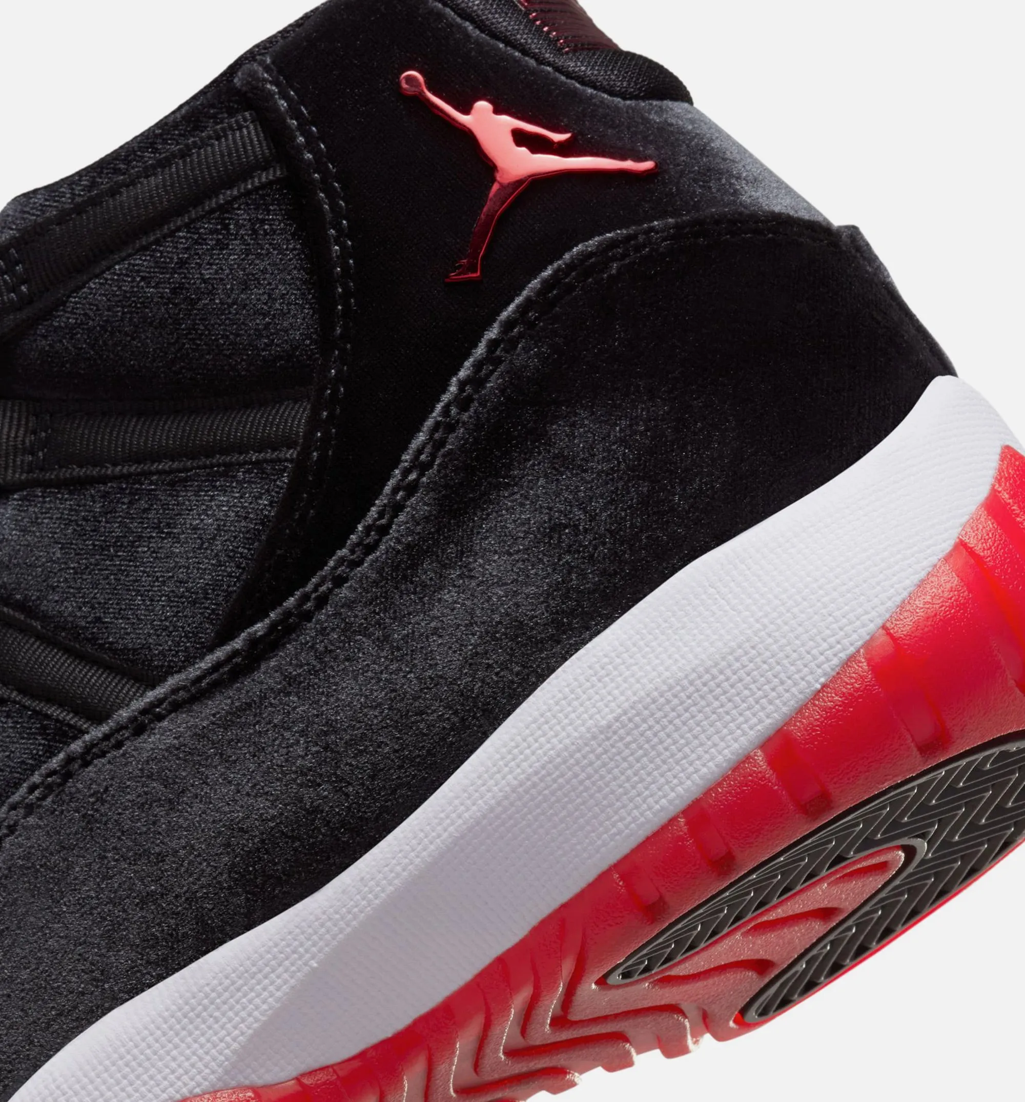 Air Jordan 11 Retro Bred Velvet Womens Lifestyle Shoe - Black/Gym Red/White