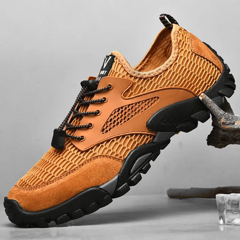 ANTI SLIP, BREATHABLE, DURABLE LEATHER MESH SHOES FOR OUTDOOR MOUNTAINEERING SPORTS