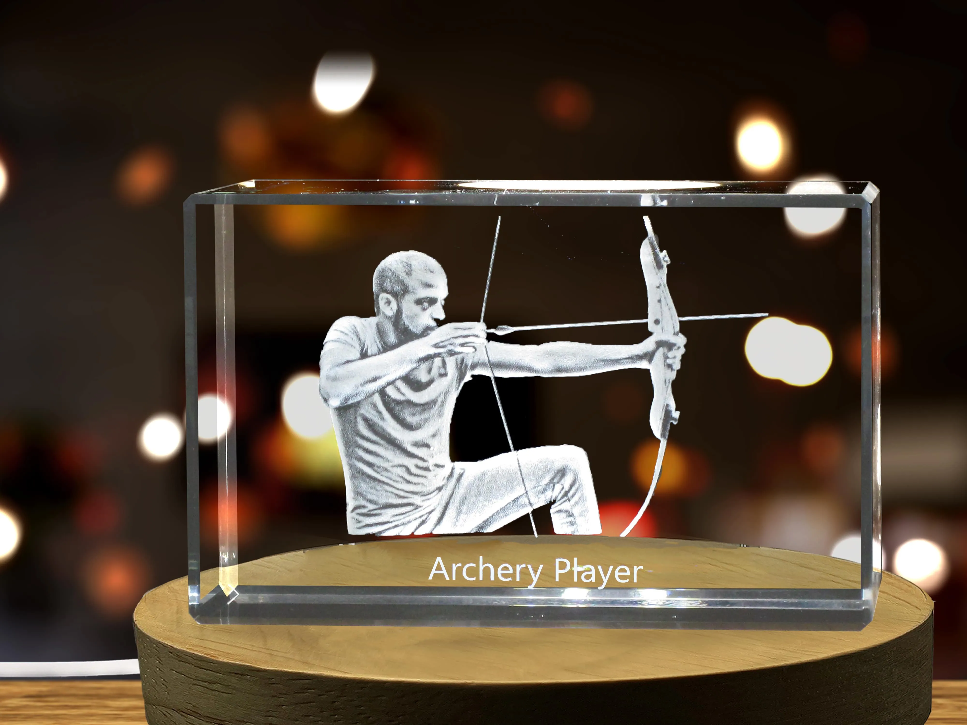 Archery Player 3D Engraved Crystal 3D Engraved Crystal Keepsake/Gift/Decor/Collectible/Souvenir