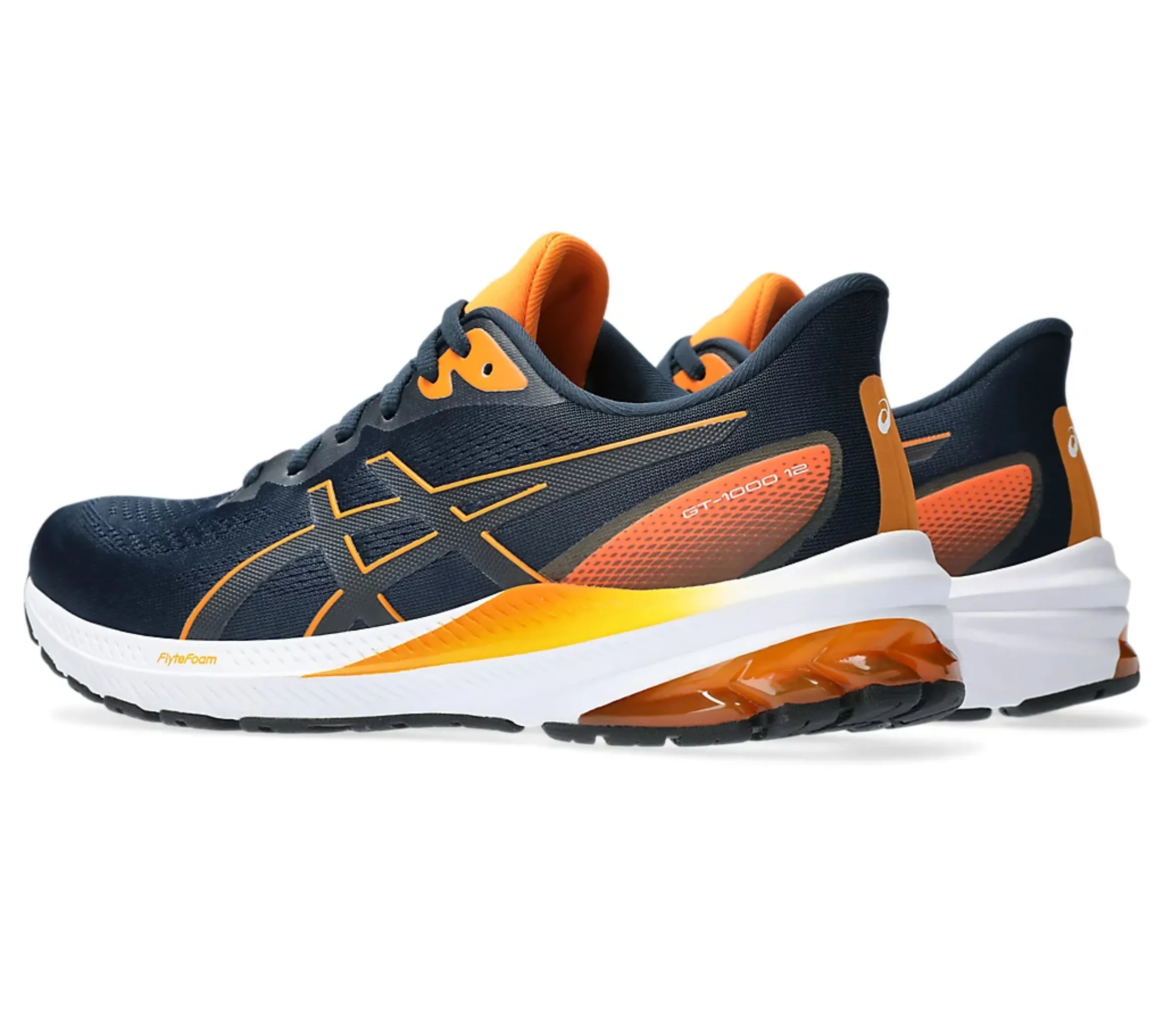 Asics GT-1000 12 Sports Running Shoes French Blue/Bright Orange - 1011B631