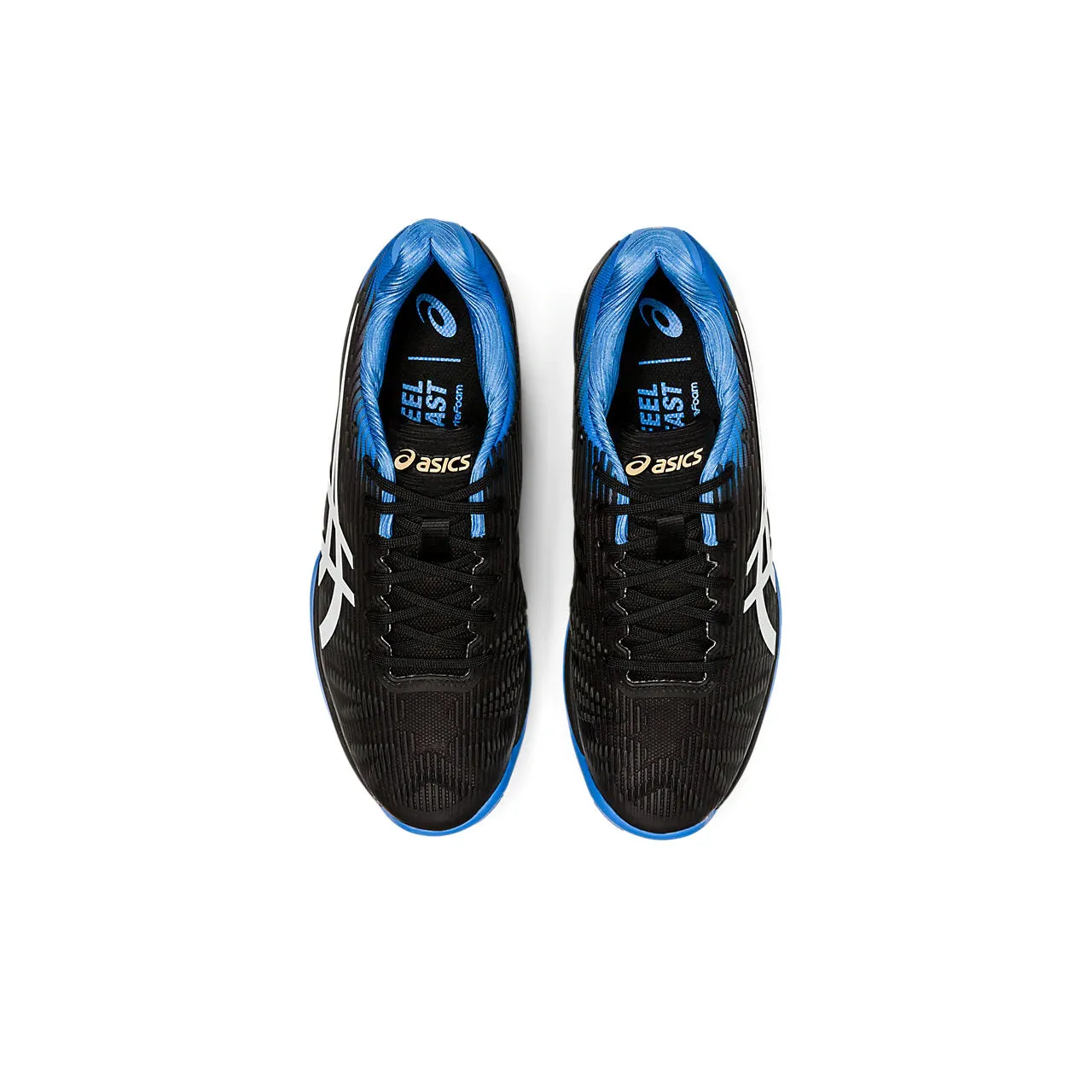 Asics Solution Speed FF Black Blue Mens Tennis Shoes