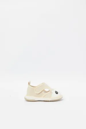 Baby Boys Beige Panda Pump