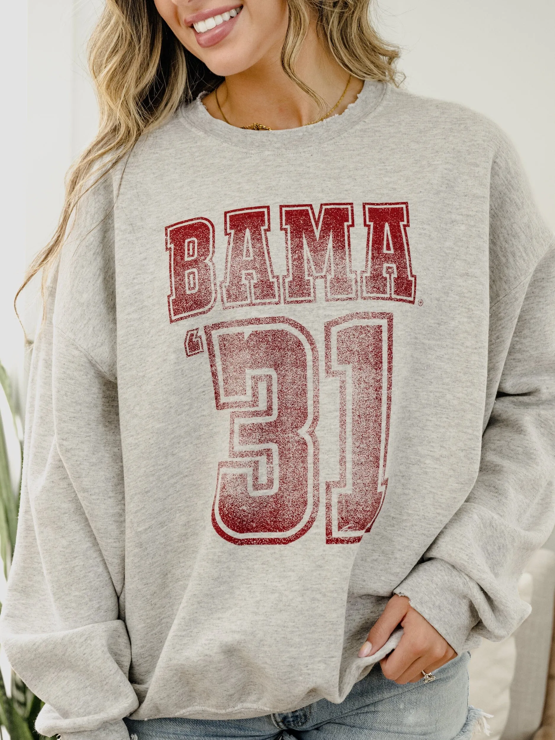 Bama Player Ash Gray Thrifted Sweatshirt