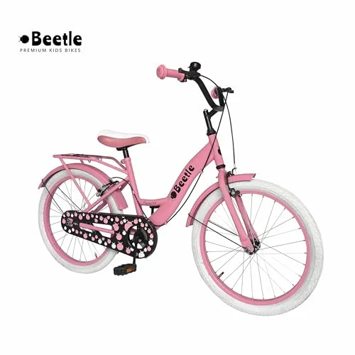 Beetle Panache 20T Kids Cycle with 12 Inches Steel Frame for 6 to 10 Year olds, Pink, Unisex