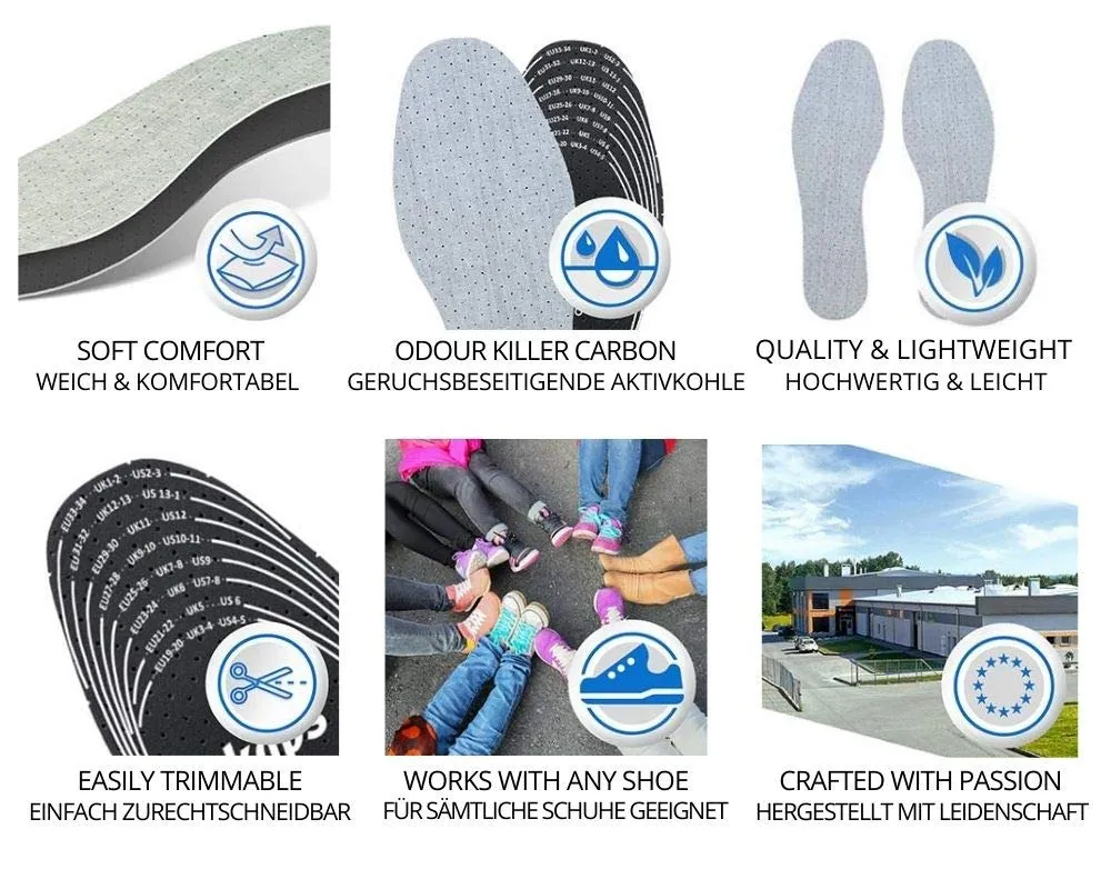 Best Shoe Insoles Inserts for Children | Bad Smell Odor-Eater Technology with Breathable Foam |Cut to Fit | Kaps Odour Stop Kids Made in Europe