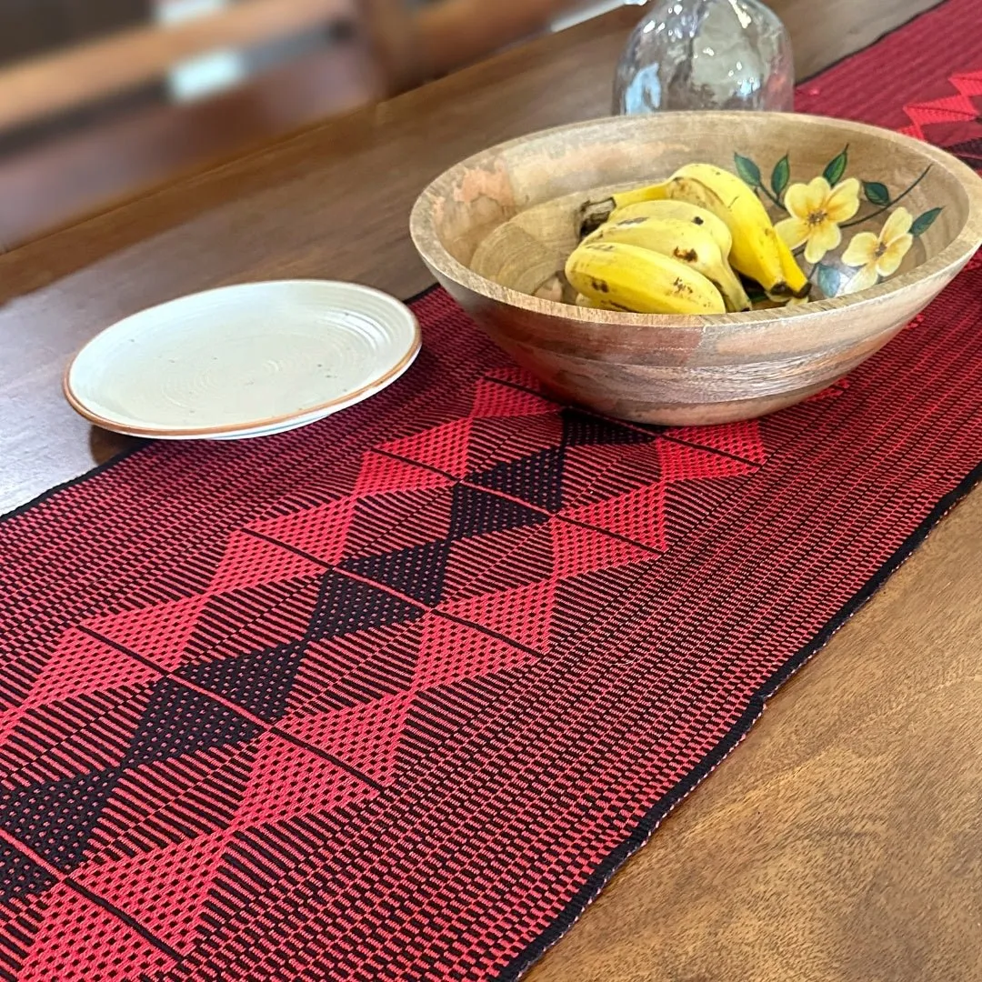 Black & Red Arrowhead Handwoven Table Runner