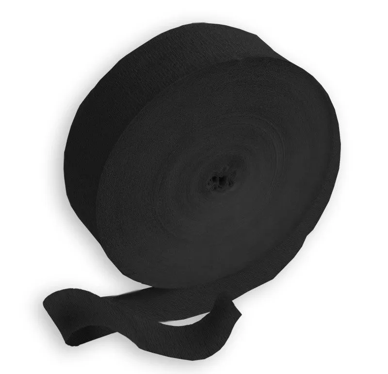 Black Crepe Paper Streamer 500' | 1ct