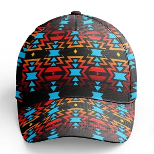 Black Fire and Turquoise Snapback Hat