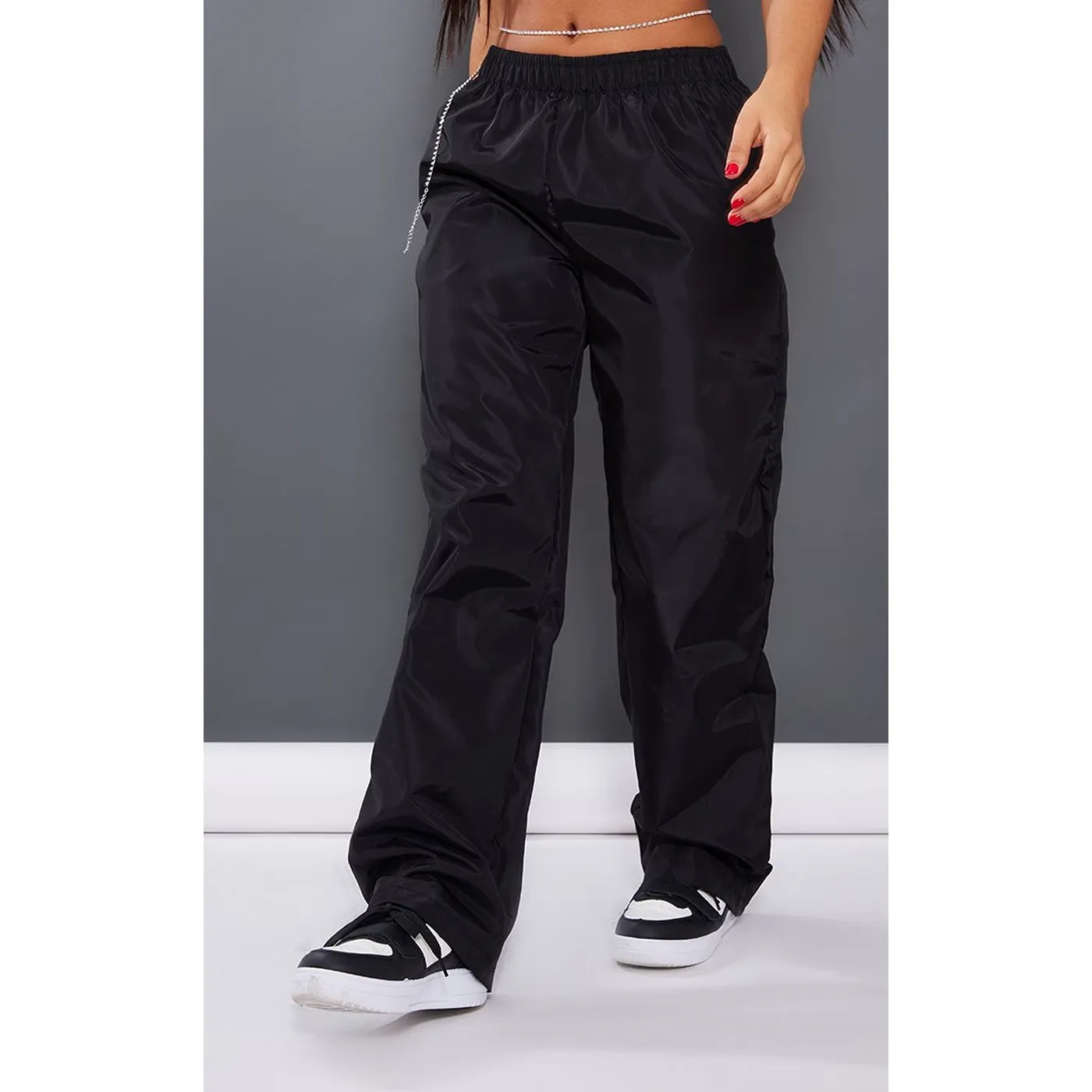 Black High Waist Shell Trousers