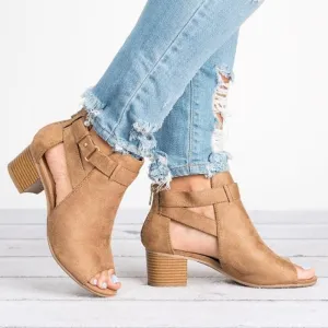 Boho Heeled Open Shoes