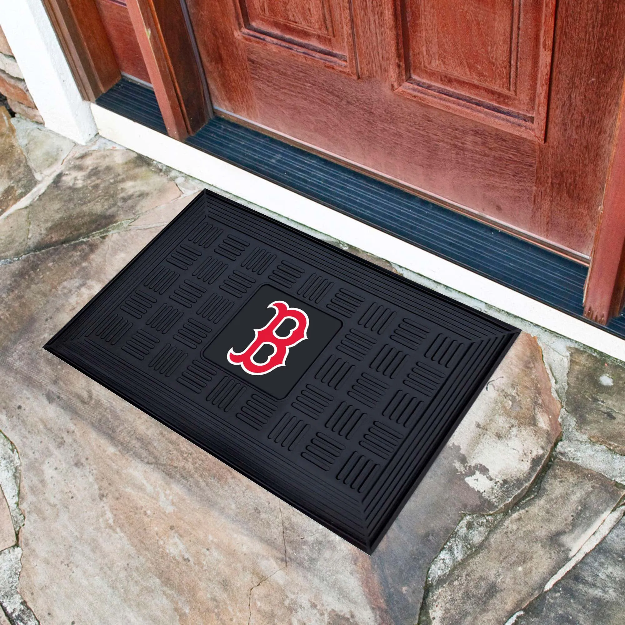 Boston Red Sox Heavy Duty Vinyl Medallion Door Mat - 19.5in. x 31in.