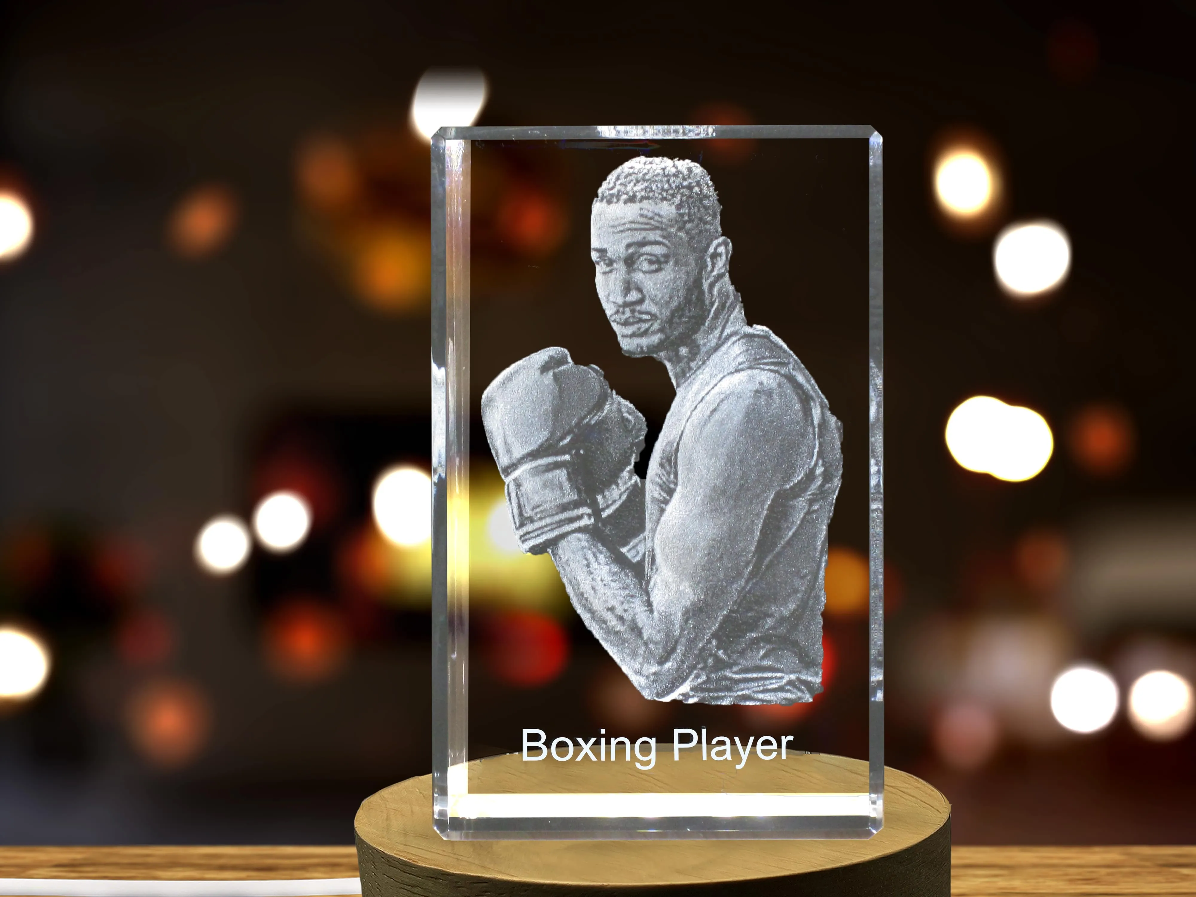 Boxing Player 3D Engraved Crystal 3D Engraved Crystal Keepsake/Gift/Decor/Collectible/Souvenir