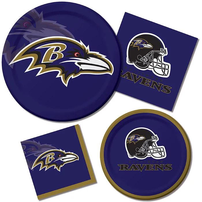 Bulk Pack of 16 Baltimore Ravens Paper Plates