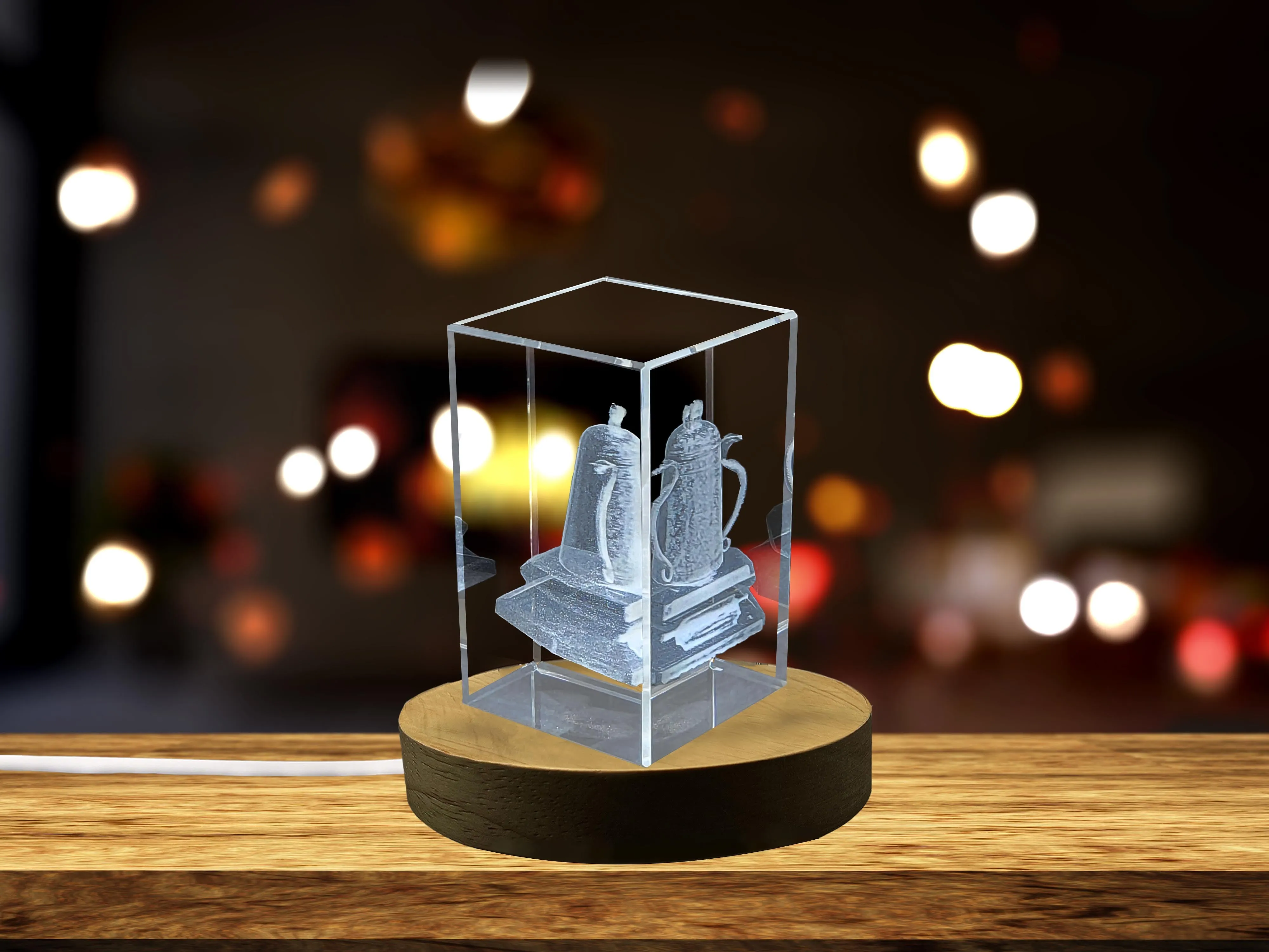 Calcutta Cup Trophy 3D Engraved Crystal Sculpture | Rugby Union Collectible