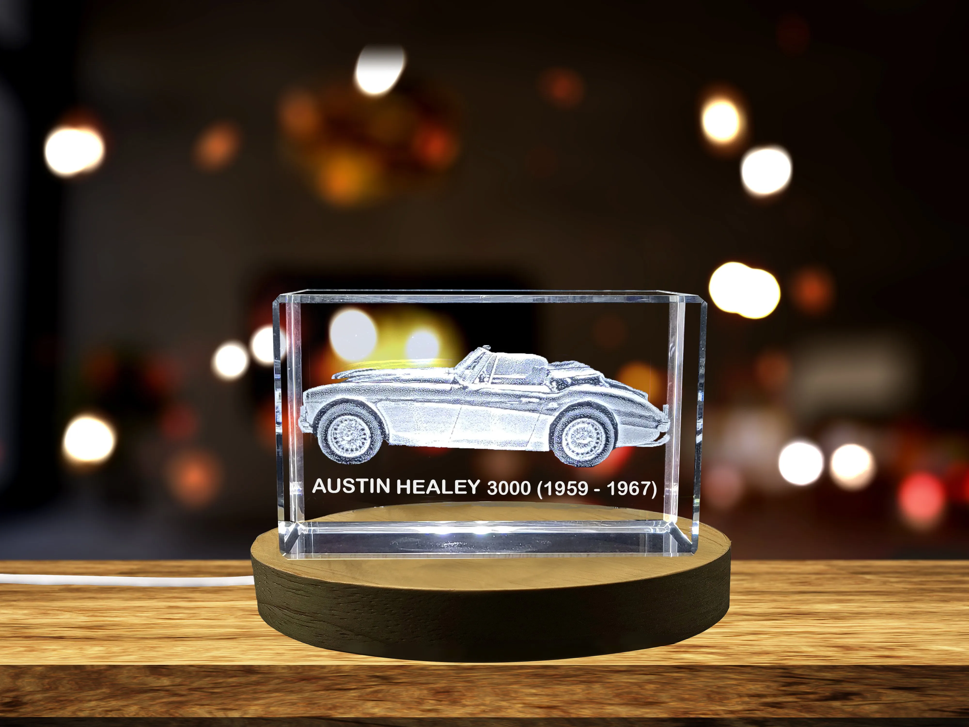 Classic British Heritage: Austin-Healey 3000 (1959–1967) - 3D Engraved Crystal Tribute