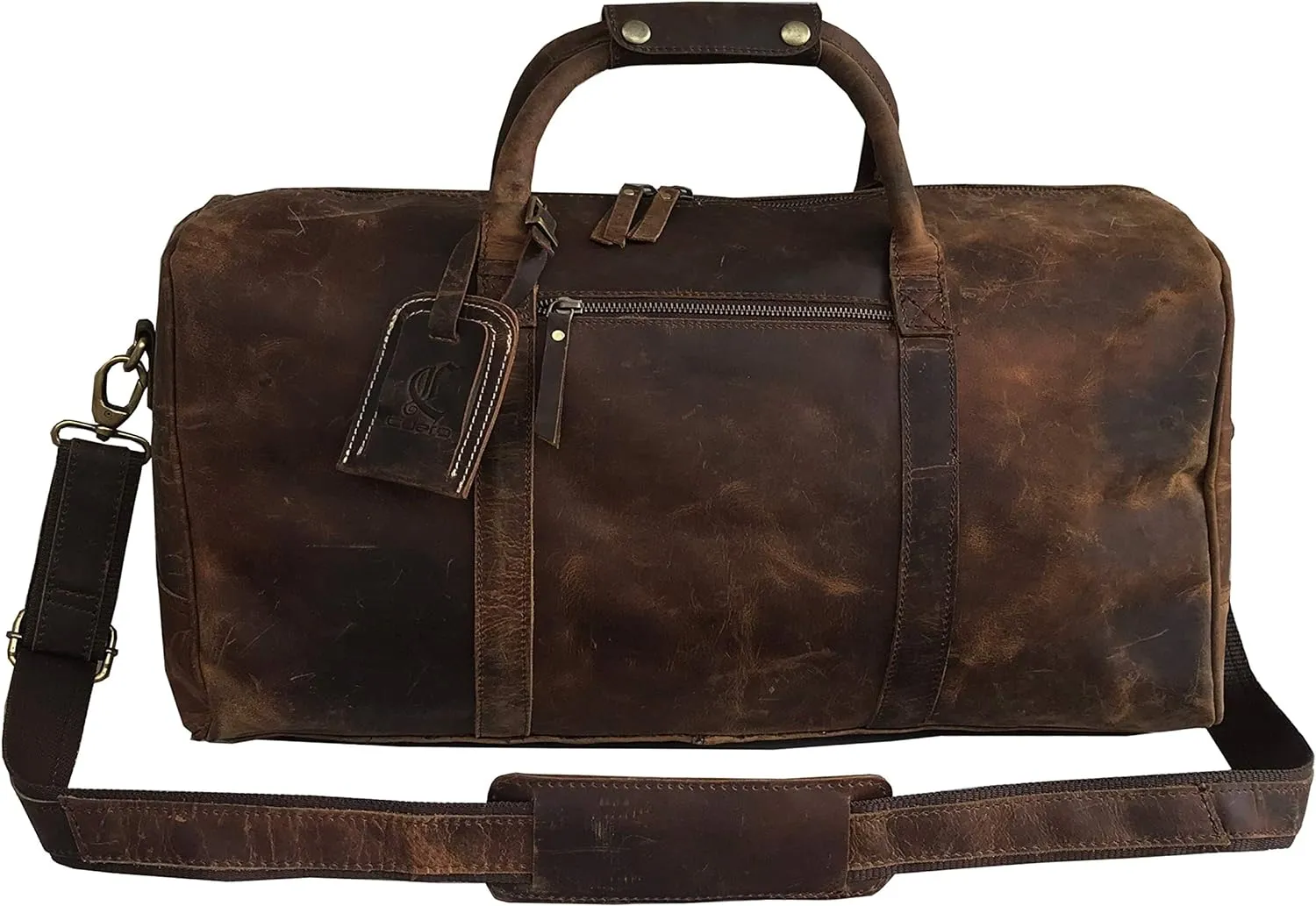 Classic Leather Duffel: Your Ultimate Travel And Gym Companion - Vintage Leather Duffel Bag - Classy Vintage Travel Bag