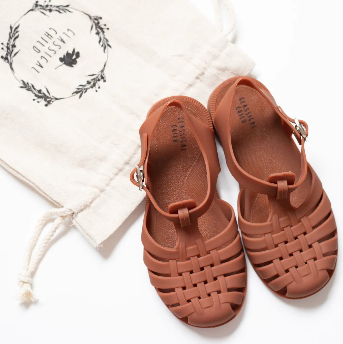 Classic Plastic-free Jelly Sandals | Rust Color