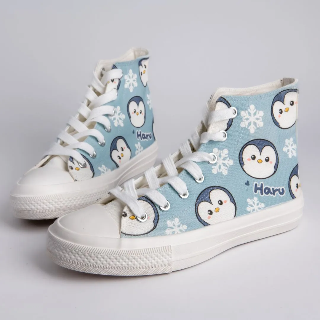 *CLEARANCE* Haru the Penguin High Top Canvas Shoes - Unisex