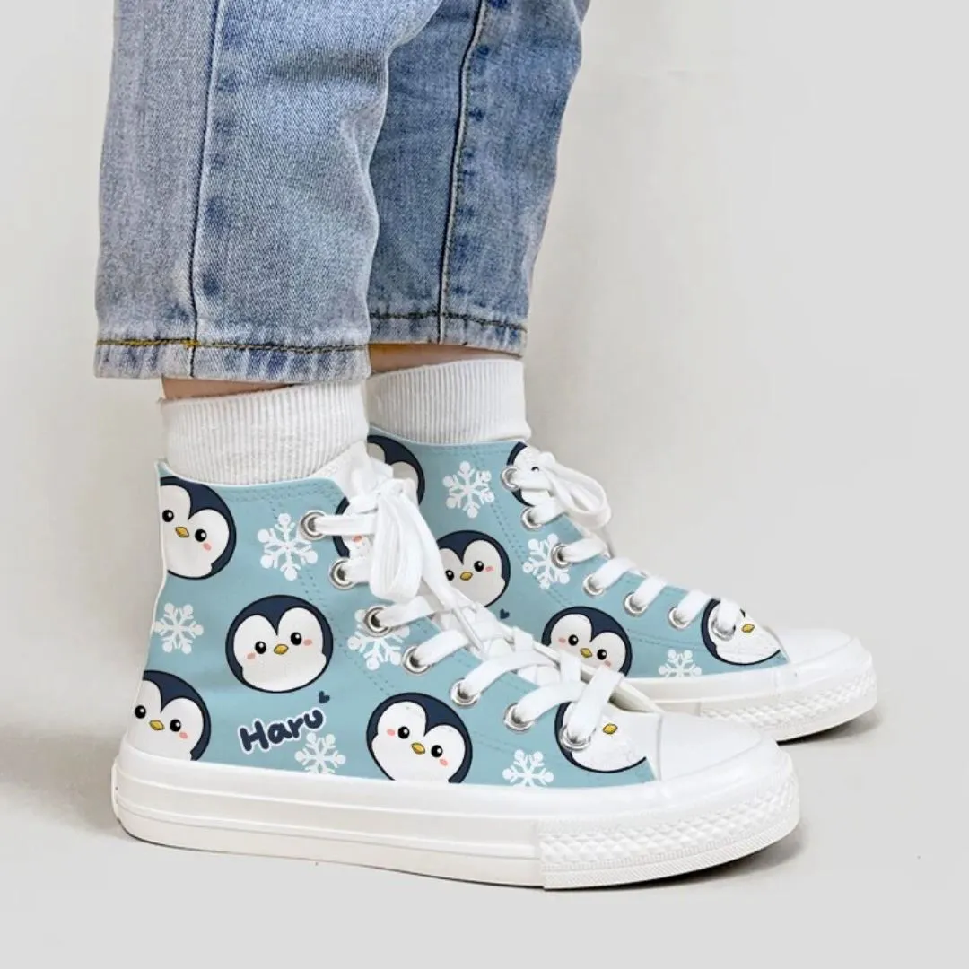 *CLEARANCE* Haru the Penguin High Top Canvas Shoes - Unisex