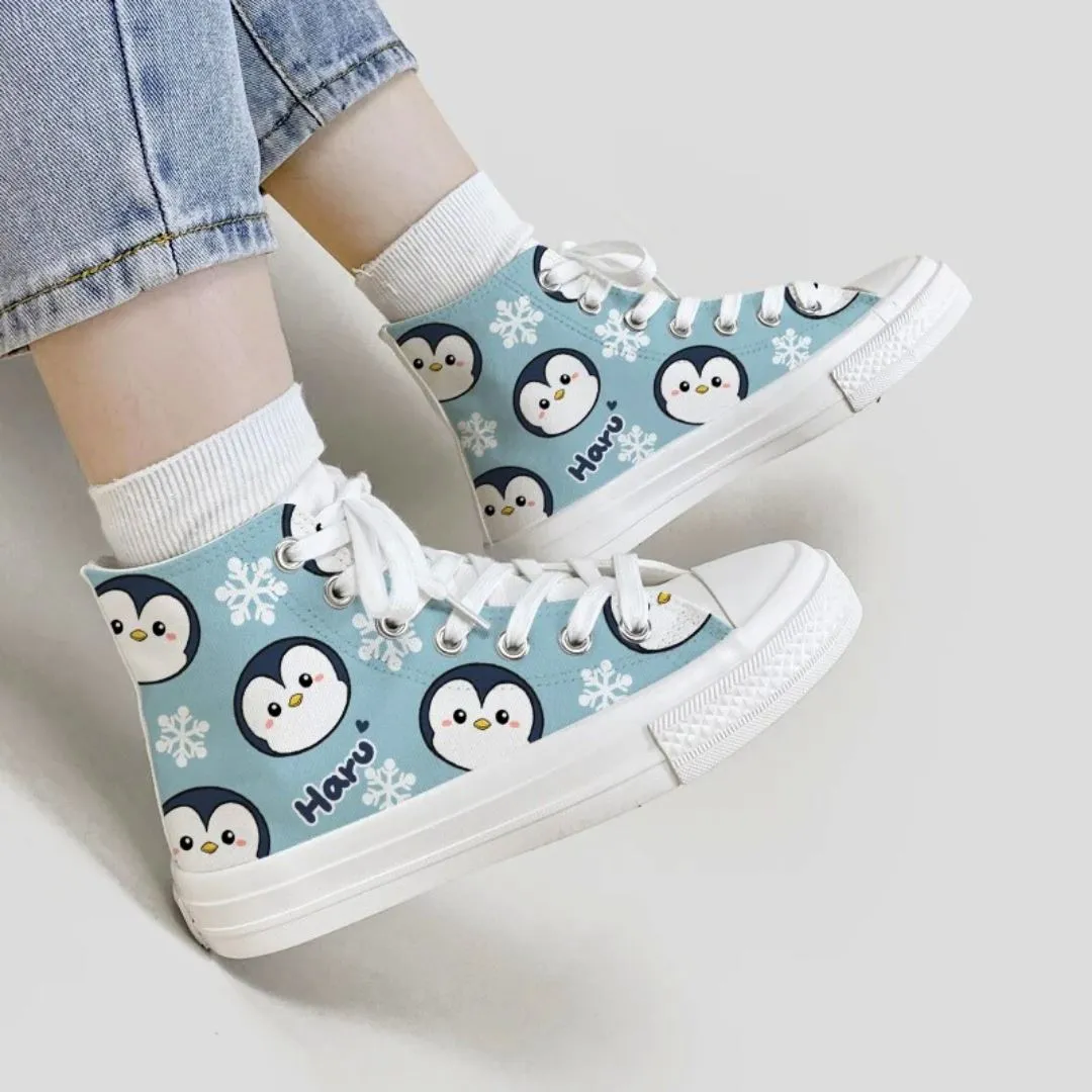 *CLEARANCE* Haru the Penguin High Top Canvas Shoes - Unisex