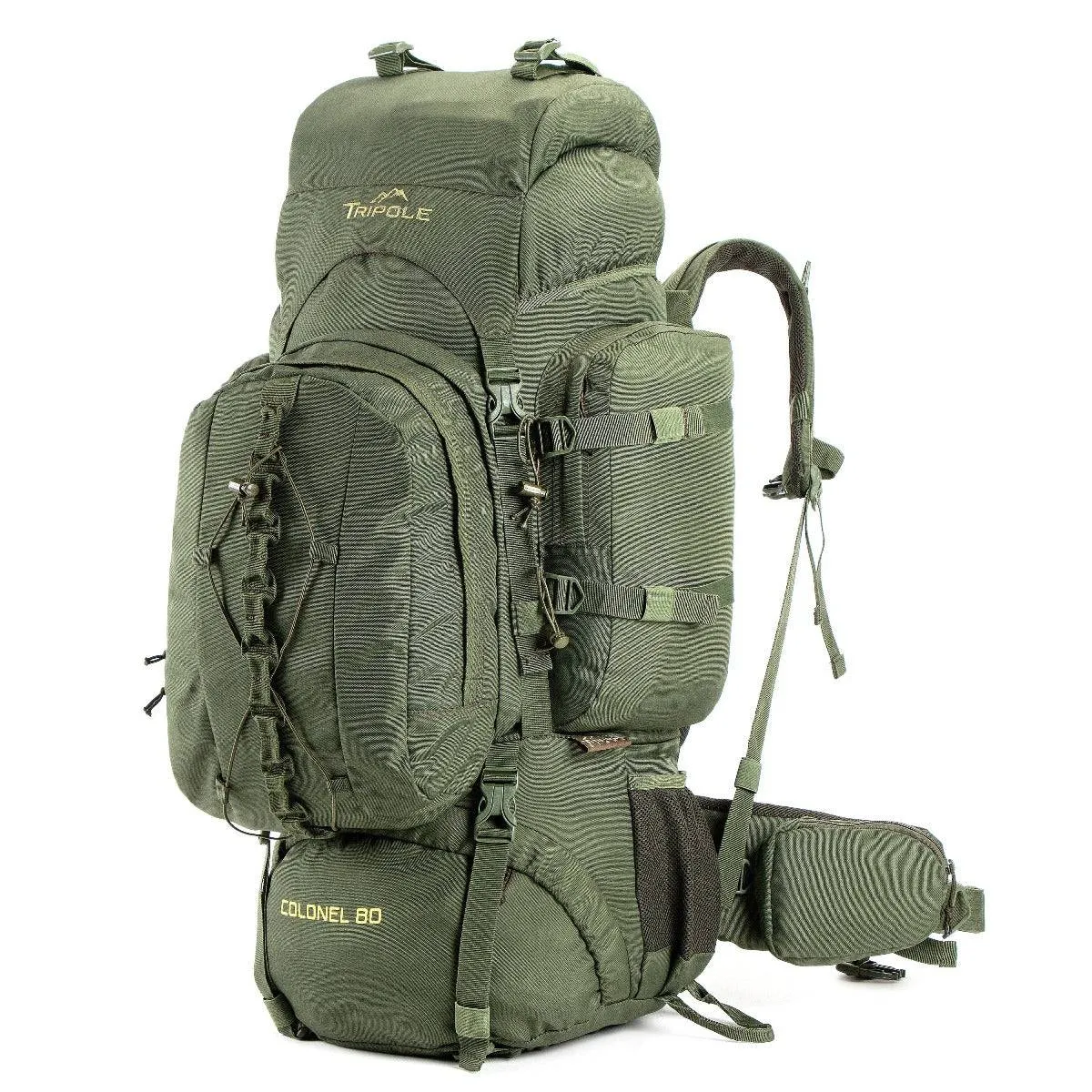 Colonel Series Rucksack   Detachable Day Pack & Rain Cover - 80 Litres- Army Green