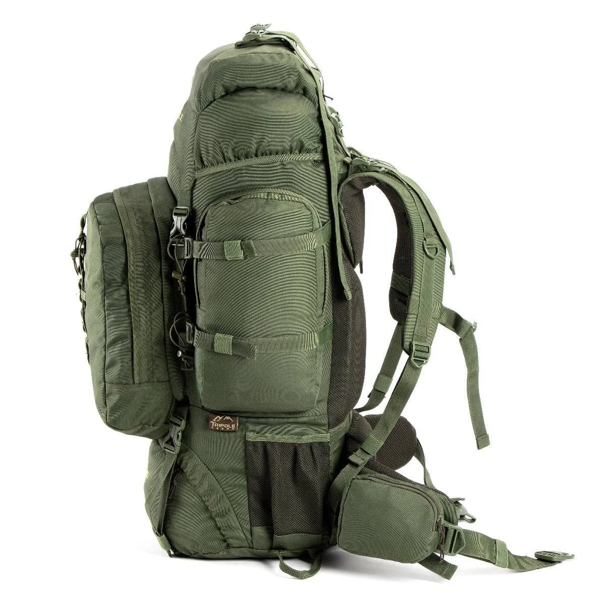 Colonel Series Rucksack   Detachable Day Pack & Rain Cover - 80 Litres- Army Green