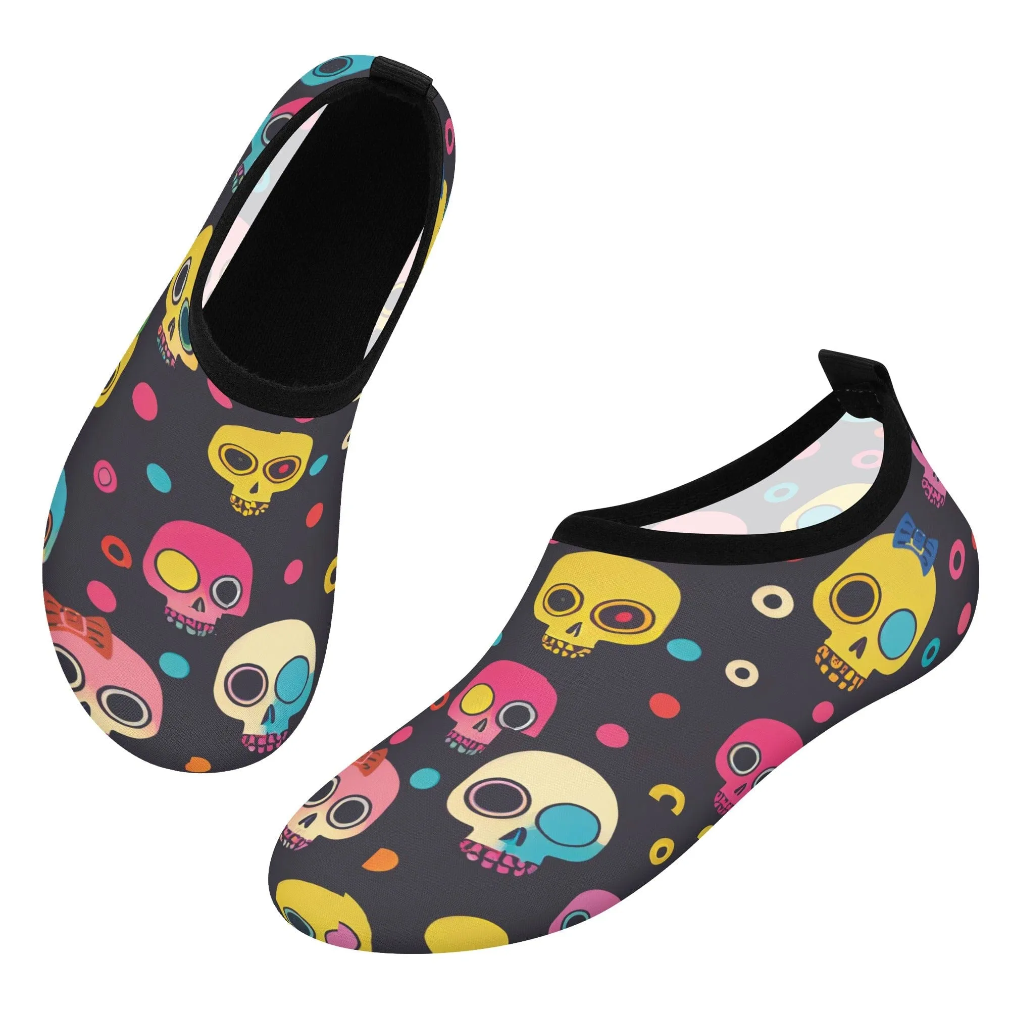 Colorful Skulls Kids Water Sports Skin Shoes