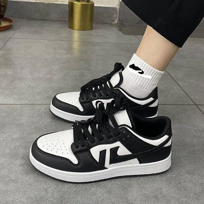 Couple Men Women Black White Sneakers Light Flat Shoes