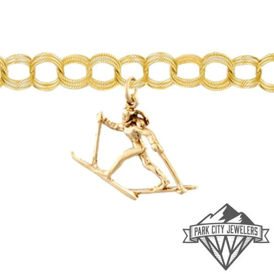 Cross Country Skier Charm