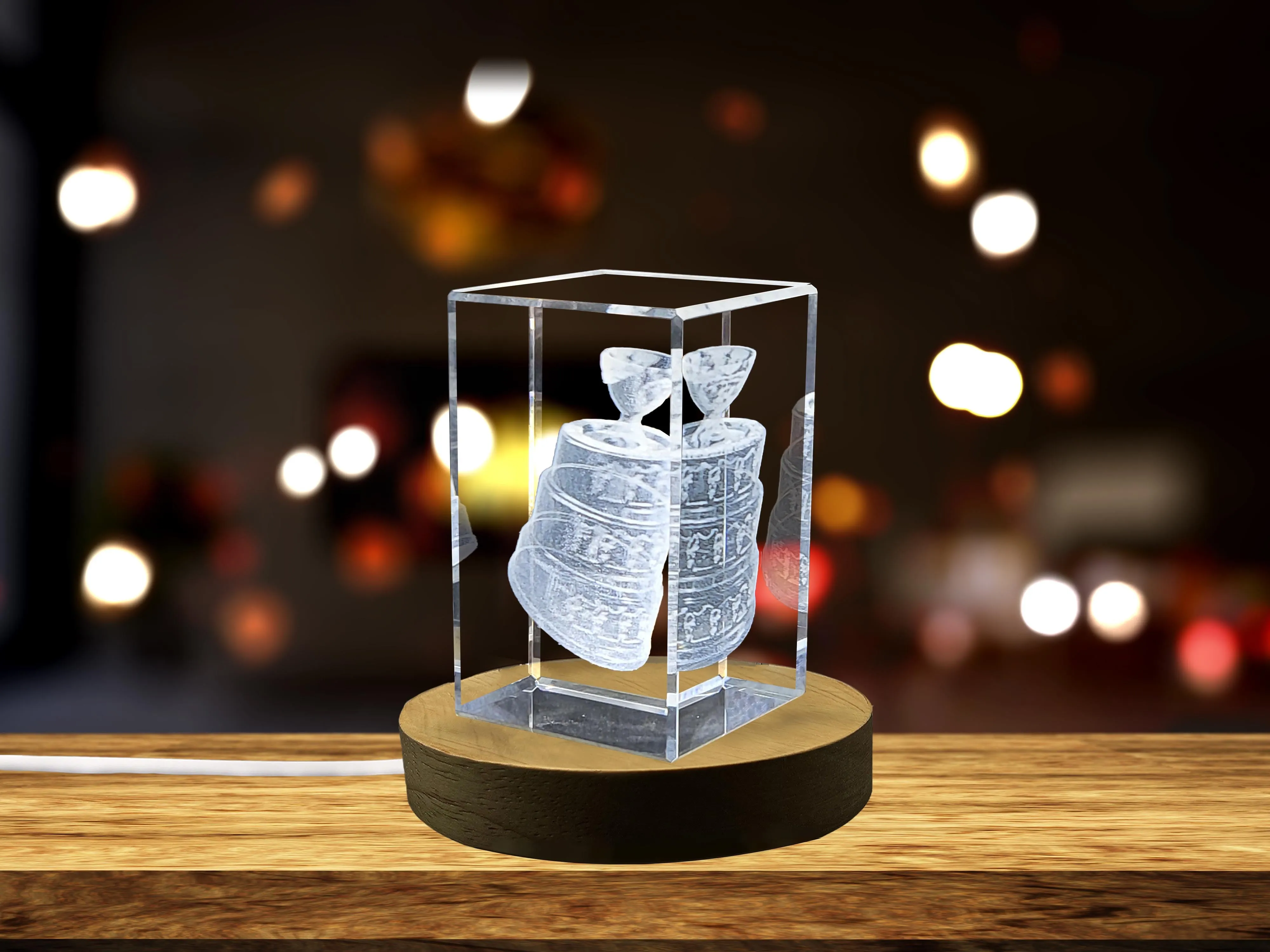 Davis Cup Trophy Replica | 3D Engraved Crystal Award for Sports Tournament Champion