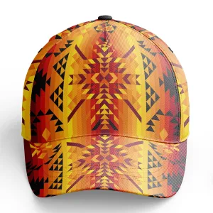 Desert Geo Yellow Red Snapback Hat