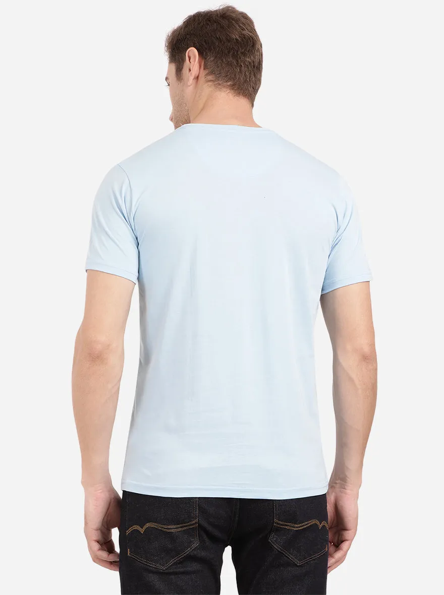 Dream Blue Printed Slim Fit T-Shirt | Greenfibre