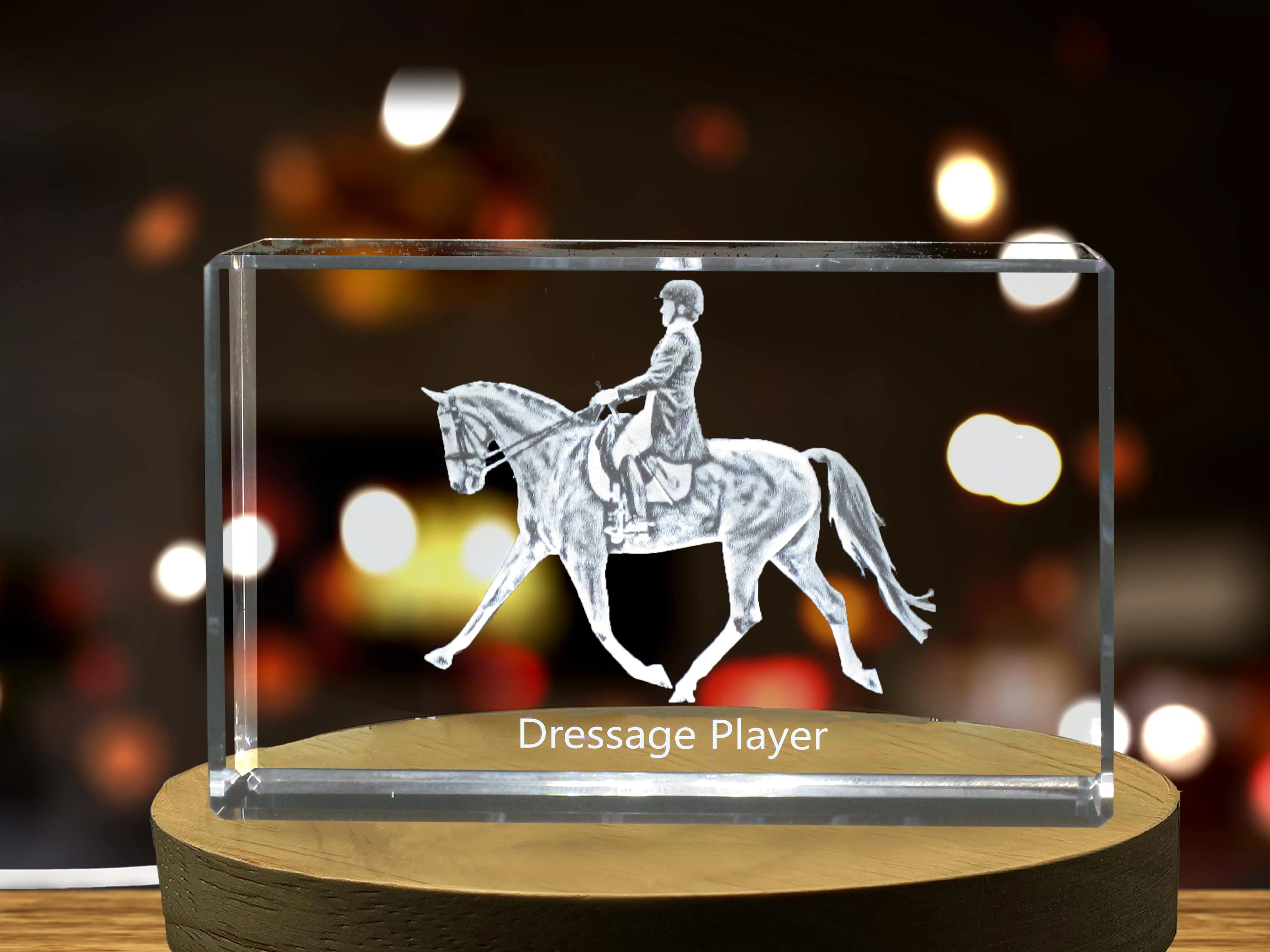 Dressage Player 3D Engraved Crystal 3D Engraved Crystal Keepsake/Gift/Decor/Collectible/Souvenir