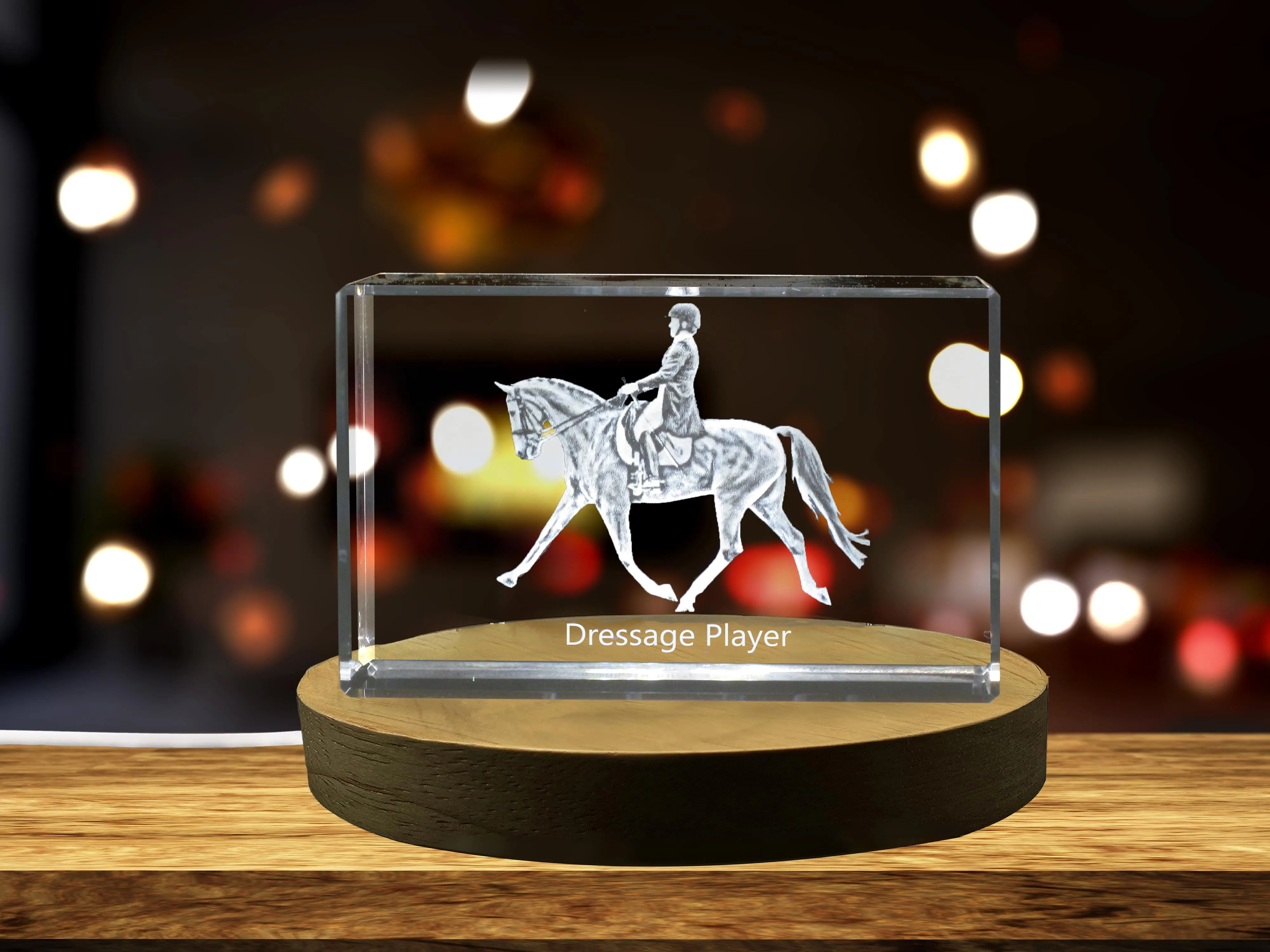 Dressage Player 3D Engraved Crystal 3D Engraved Crystal Keepsake/Gift/Decor/Collectible/Souvenir