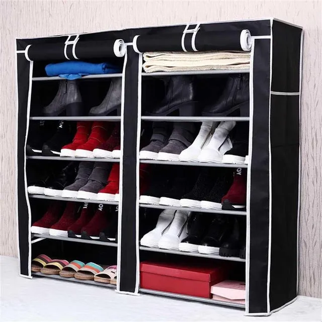 Durable Shoe Rack Space Saving Storage Shelf Portable Nonwoven Fabric Home Shoes Organizer Cabinet Closet Furniture