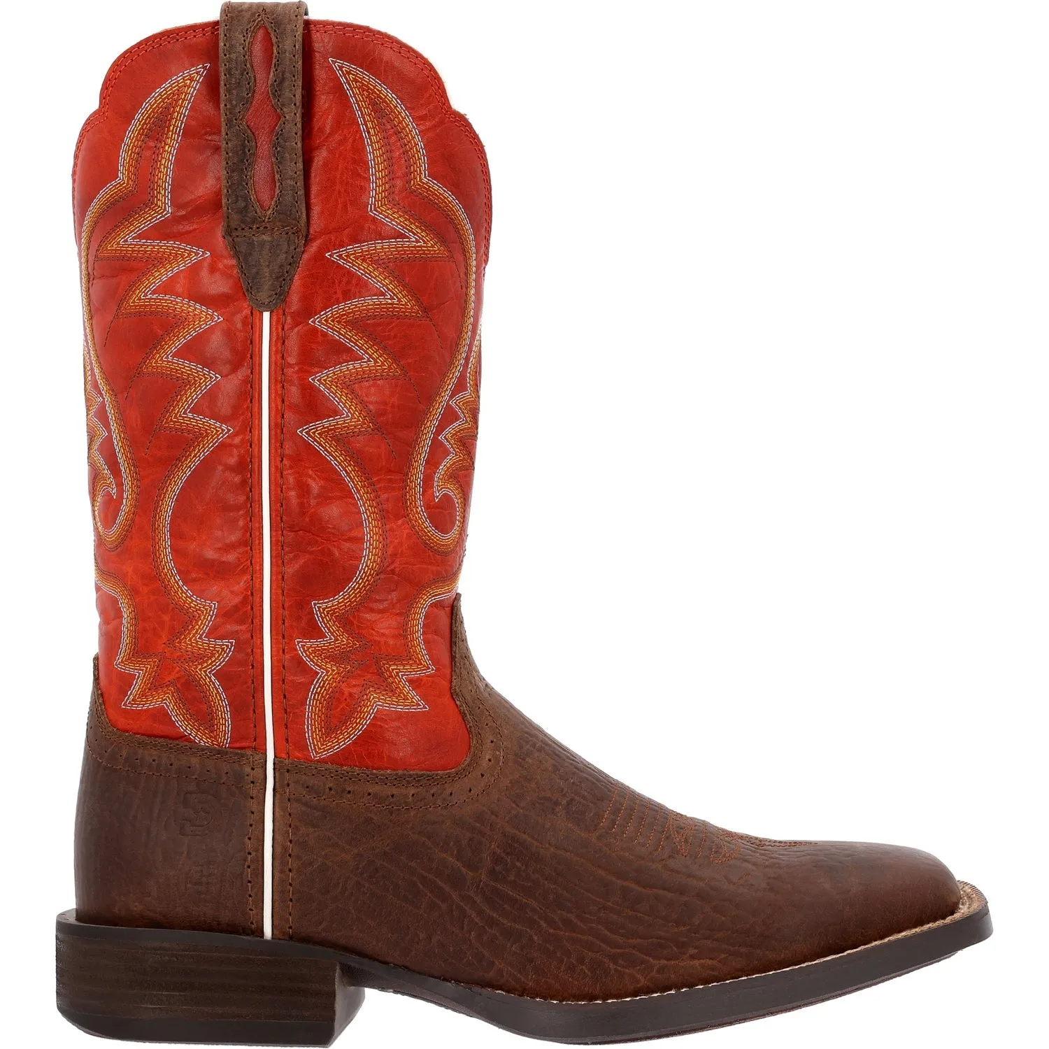 Durango Mens Saddlebrook Western Acorn/Crimson Leather Cowboy Boots