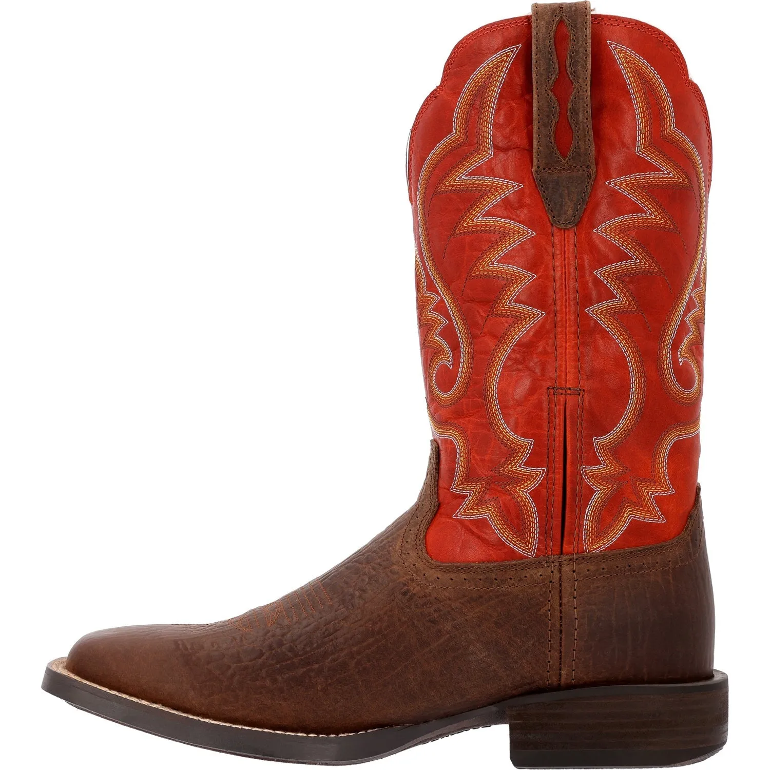 Durango Mens Saddlebrook Western Acorn/Crimson Leather Cowboy Boots