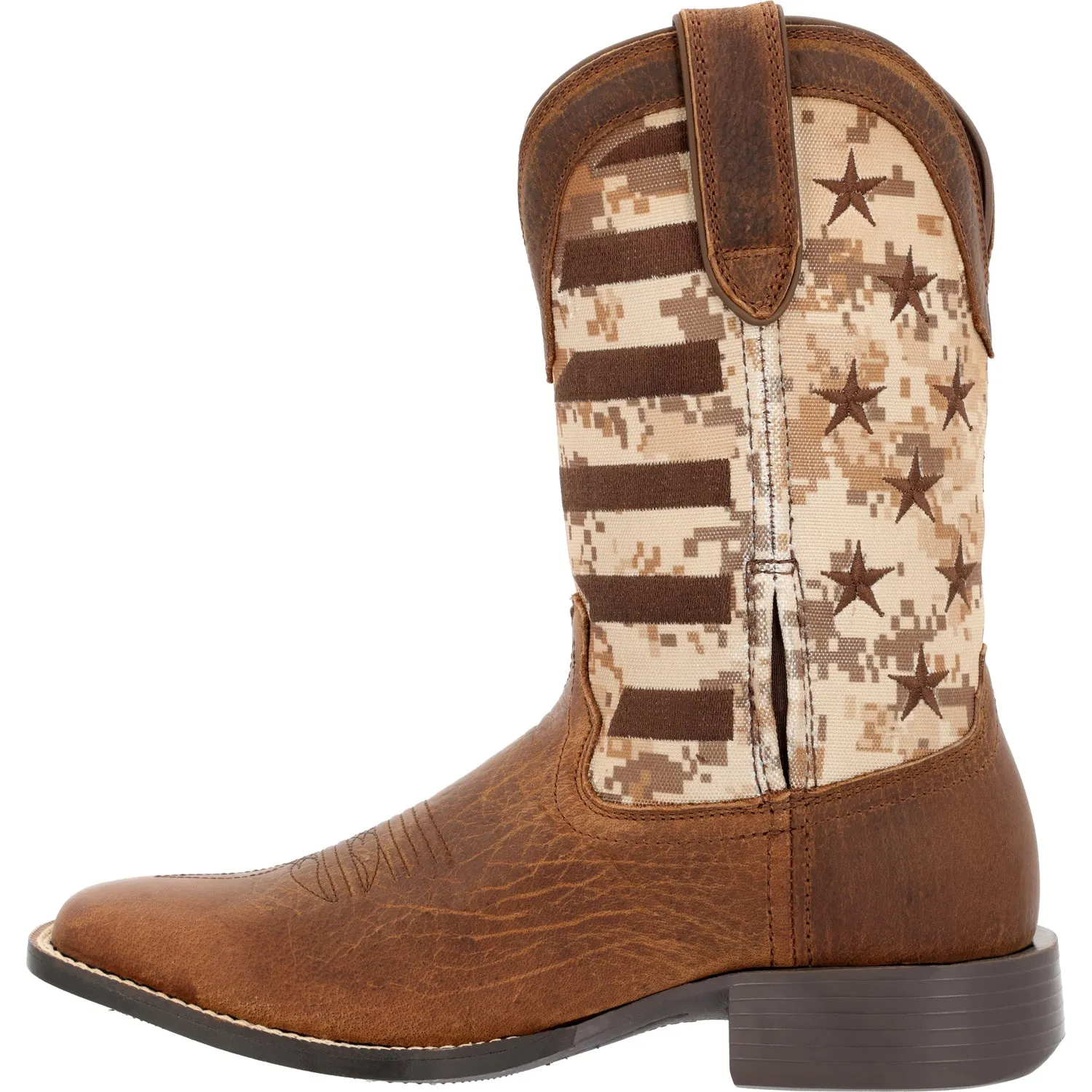 Durango Mens Westward Western Saddlehorn/Digi Camo Flag Leather Cowboy Boots