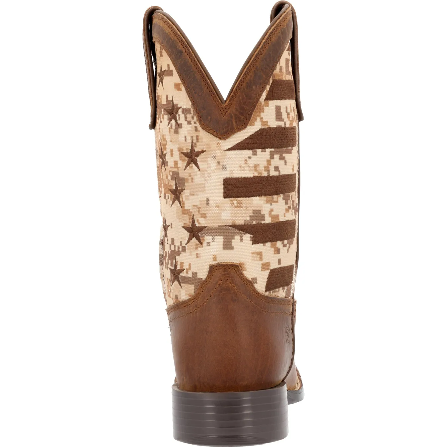 Durango Mens Westward Western Saddlehorn/Digi Camo Flag Leather Cowboy Boots