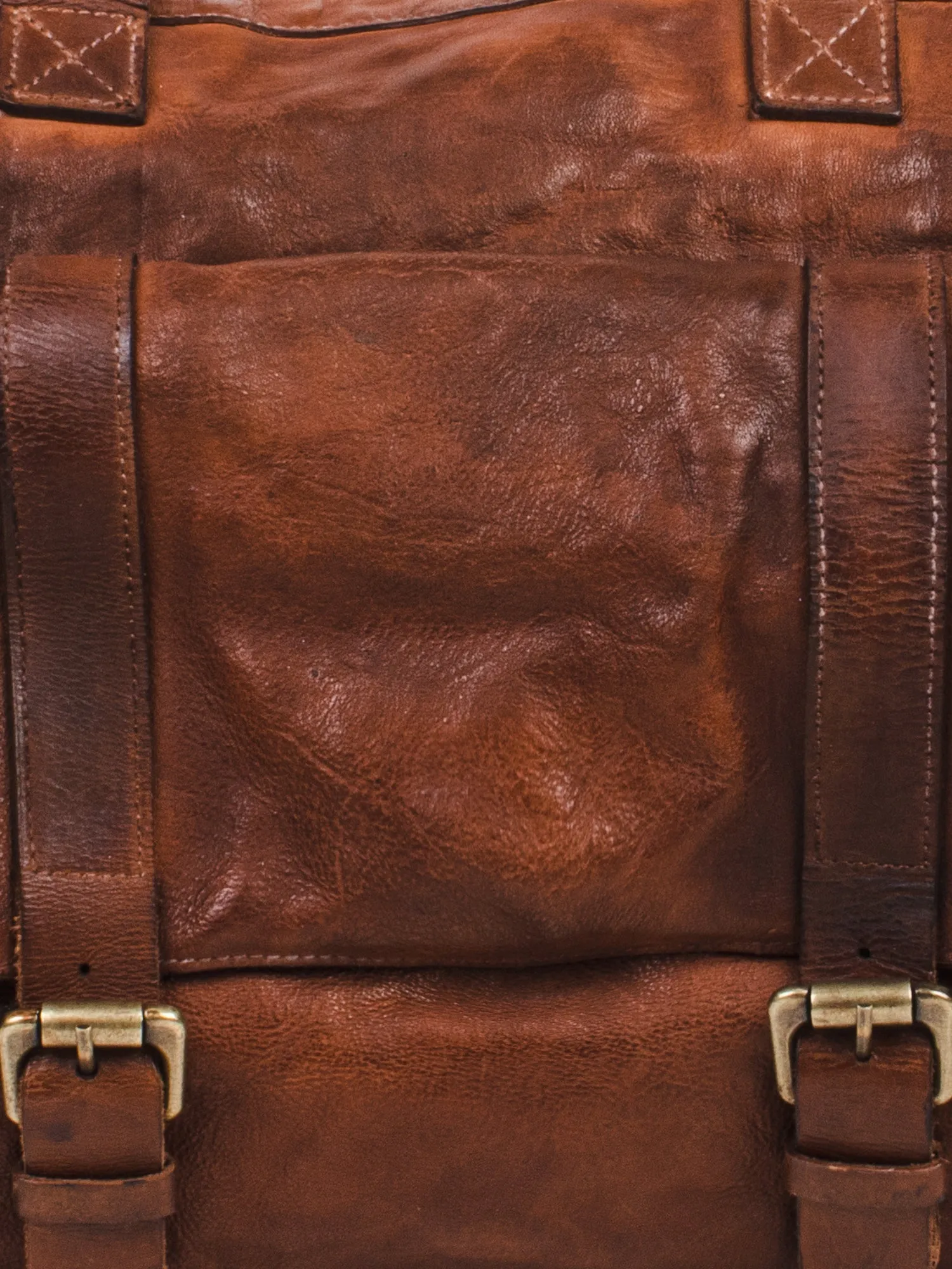 Ethan: Navy Weekender Bag In Washed Leather For Travel